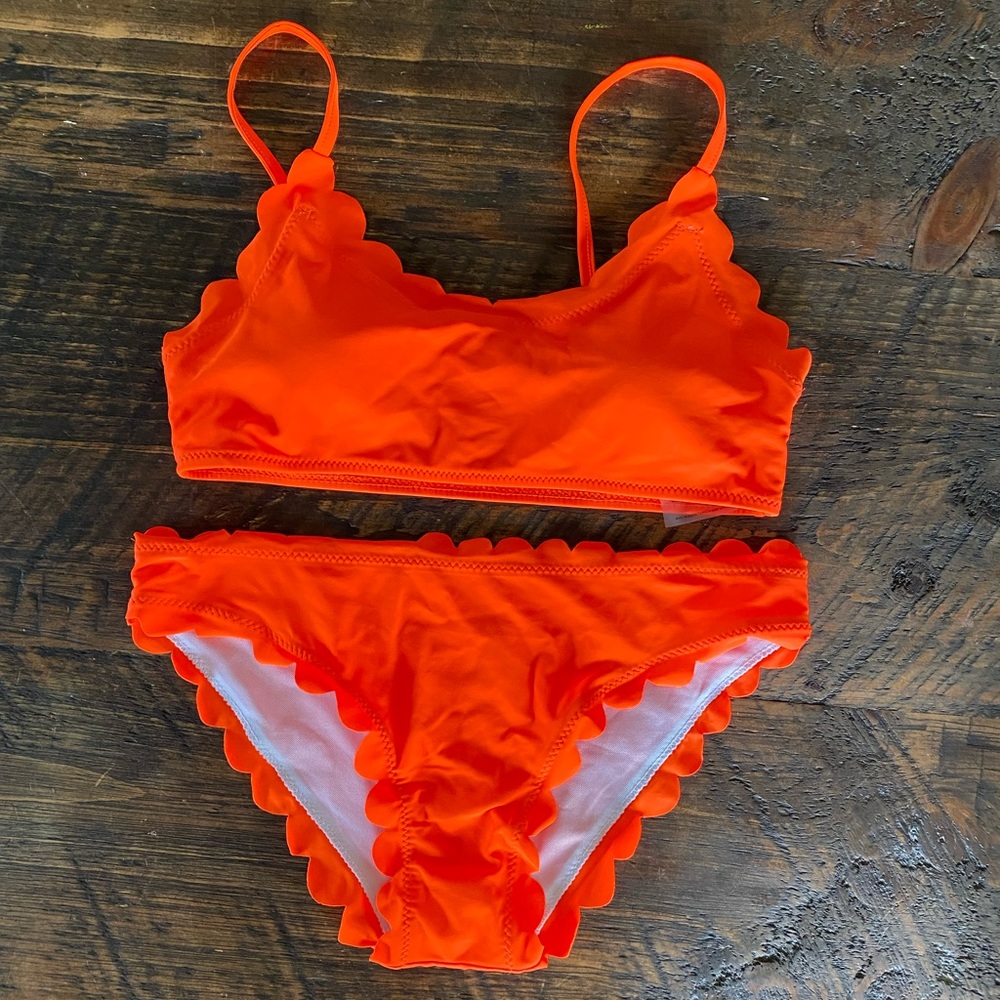 Orange Bikini with scallop edges